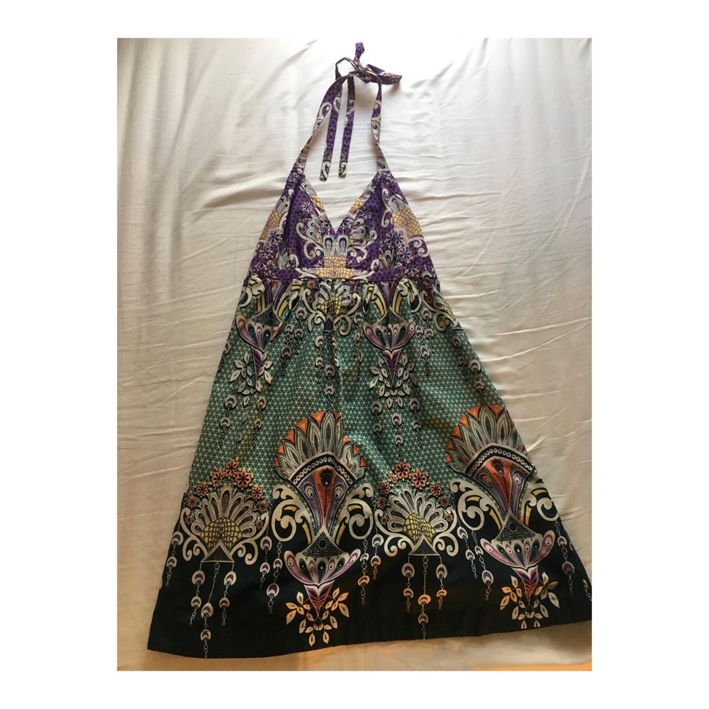 Patterned halter dress